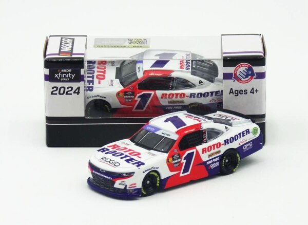 Sam Mayer #1 NASCAR 2024 Chevrolet JRMS Roto-Rooter 1:64