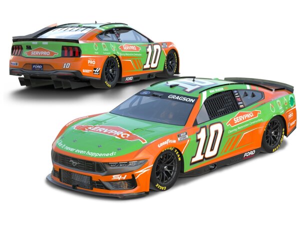Noah Gragson #10 NASCAR 2024 SHR Ford Servpro 1:24 Color Chrome