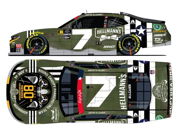 Justin Allgaier #7 NASCAR 2024 JRM Chevrolet Hellmanns RCPT Salutes 1:64