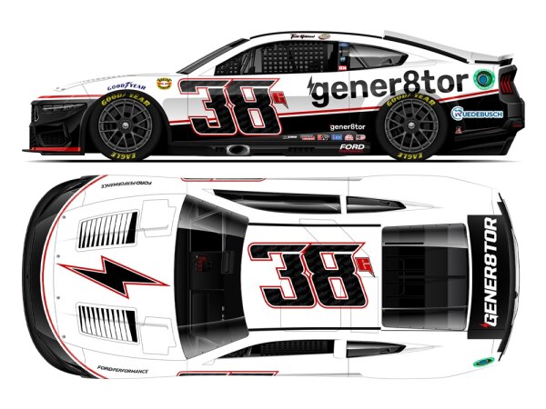 Todd Gilliland #38 NASCAR 2024 FRM Ford Gener8tor Throwback 1:24 Color Chrome