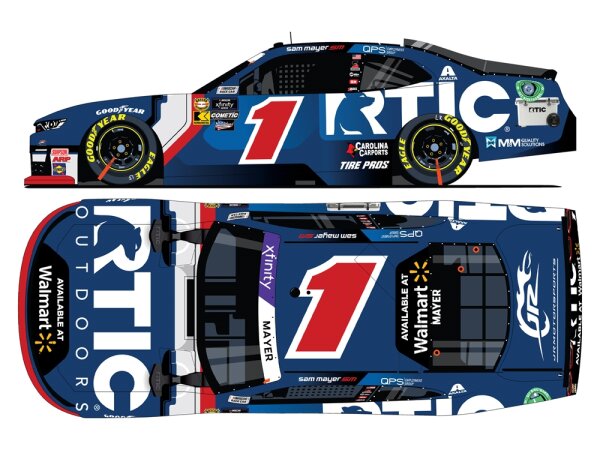 Sam Mayer #1 NASCAR 2024 Chevrolet JRMS RTIC Outdoors 1:24 Standard