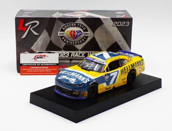 Justin Allgaier #7 NASCAR 2023 JRM Chevrolet Hellmann’s Martinsville Race Win 1:24 Autographed