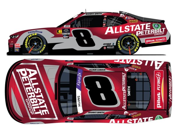 Sammy Smith #8 NASCAR 2024 JRM Allstate Peterbilt Group 1:24 Color Chrome