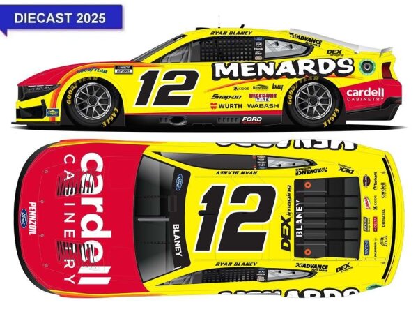 Ryan Blaney #12 NASCAR 2025 Menards 1:24