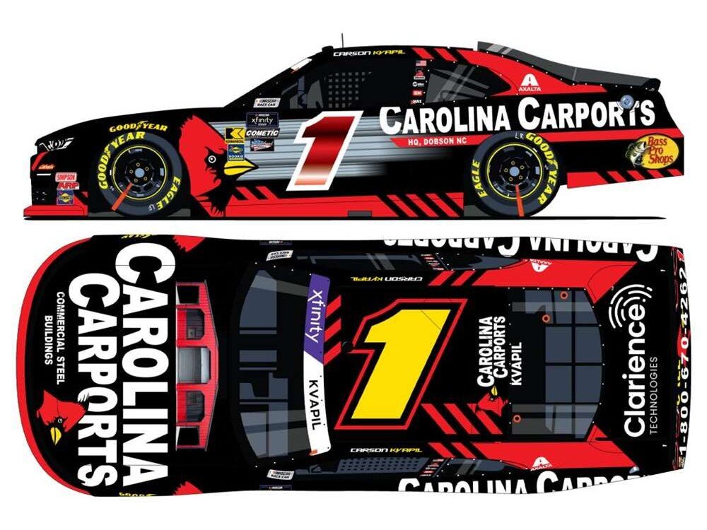 Carson Kvapil 1 NASCAR 2025 Carolina Carports 124 NASCARJOLLY, 89,95