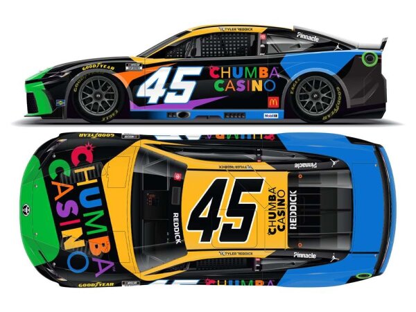 Tyler Reddick #45 NASCAR 2025 23XI Toyota Chumba Casino 1:24 Autographed