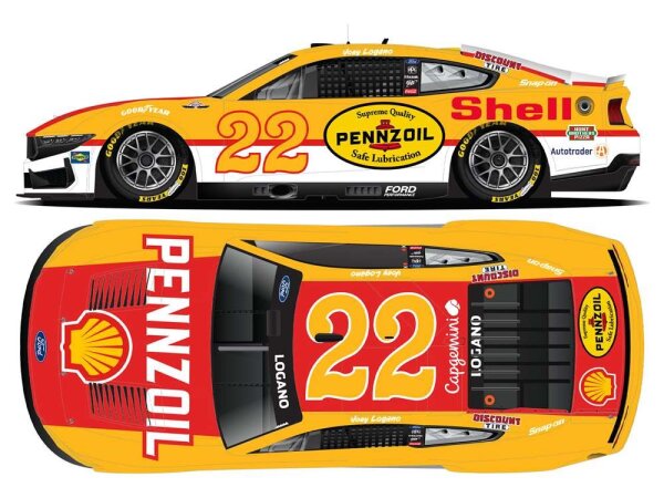 Joey Logano #22 NASCAR 2025 TP Ford Shell-Pennzoil Throwback 1:24