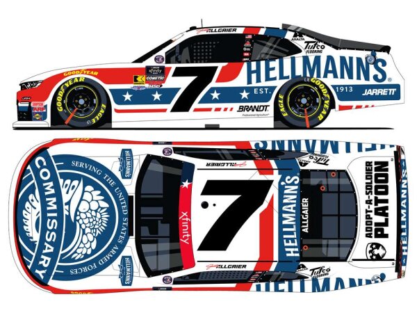 Justin Allgaier #7 NASCAR 2025 JRM Defense Commissary Agency 1:64