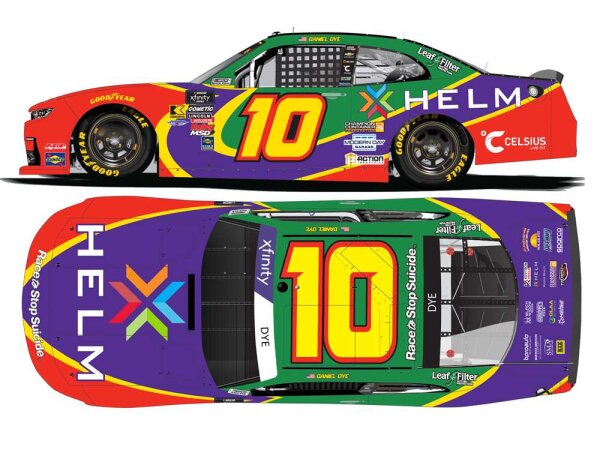 Daniel Dye #10 NASCAR 2025 Chevrolet KR Helm Throwback 1:64