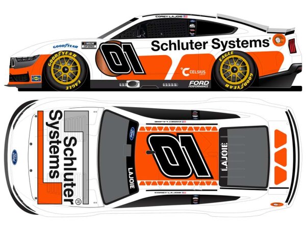 Corey Lajoie #01 NASCAR 2025 RWR Schluter-Systems White 1:24