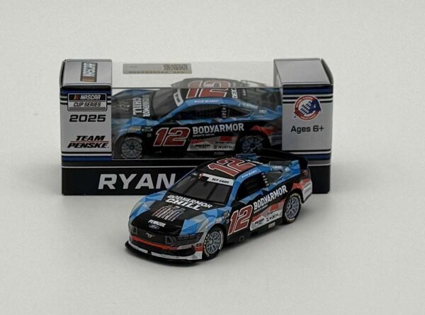 Voiture Miniature Lionel Racing Ryan Blaney 2025 - No.12 Ford Mustang - Échelle 1:64 - Pneus Roulants