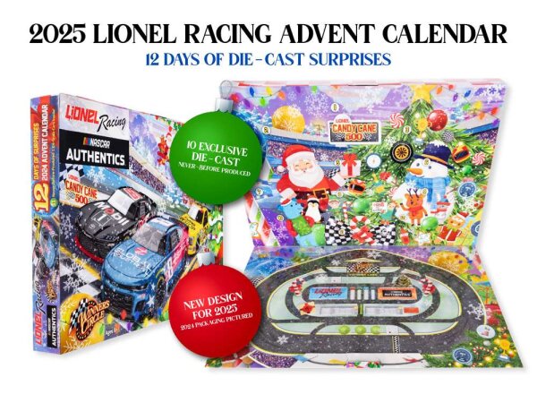 Lionel Racing Advent Kalender mit 12 1:64 Nascar Diecast