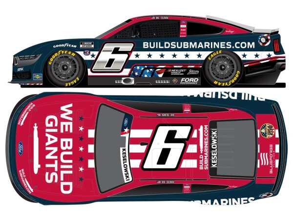 Brad Keselowski #6 NASCAR 2025 RFKR Ford Buildsubmarines.com Salutes 1:64