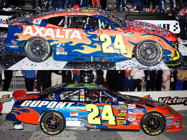 William Byron/Jeff Gordon #24 NASCAR 2025/2005 HM Chevrolet Axalta Daytona 500 Win 2 Pack Set 1:64