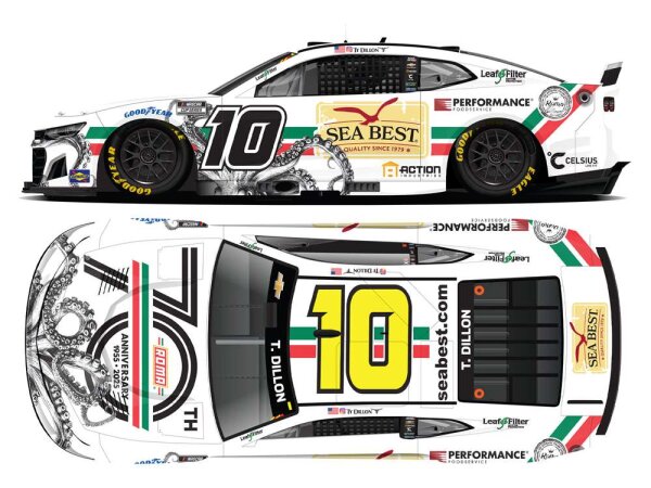 Ty Dillon #10 NASCAR 2025 KR Chevrolet Roma 70th Anniversary Sea Best 1:64