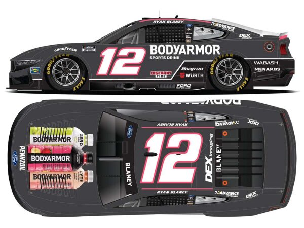 Ryan Blaney #12 NASCAR 2025 BodyArmor Black 1:64