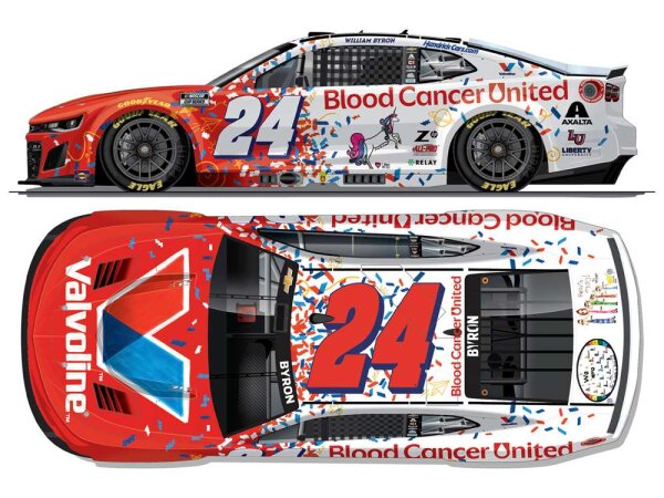 William Byron #24 NASCAR 2025 HM Chevrolet Valvoline Blood Cancer United 1:24