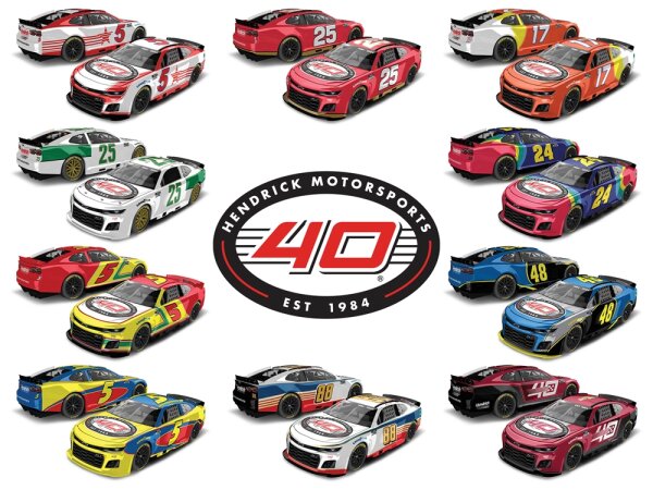 Hendrick Motorsports 40th Anniversary Nascar 2024 Diecast 10 Car Set 1:64
