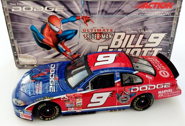Bill Elliott #9 NASCAR 2001 Dodge Spider-Man 1:24