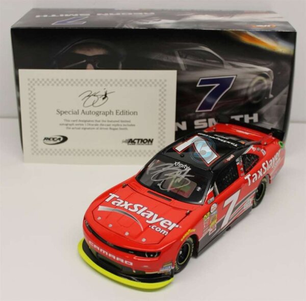 Regan Smith #7 NASCAR 2015 JRM Chevrolet Taxslayer Autographed 1:24