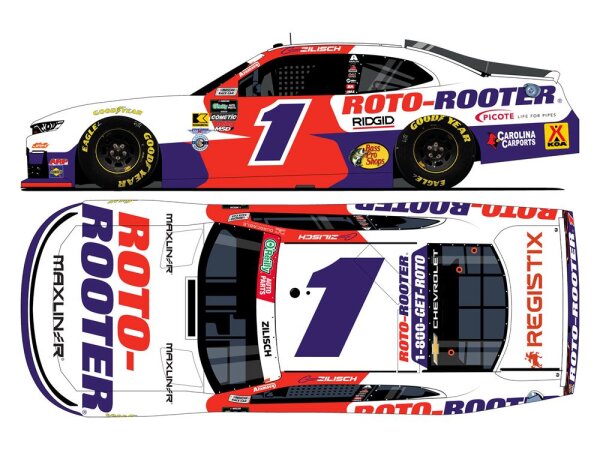 Connor Zilisch #1 NASCAR 2026 JRM Rotor-Rooter 1:24