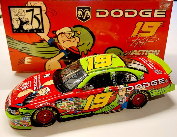 Jeremy Mayfield #19 NASCAR 2004 Dodge Popeye 75th Anniversary 1:24