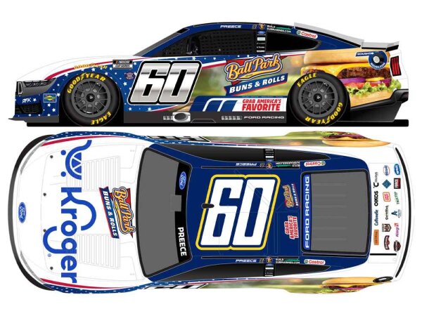 Ryan Preece #60 NASCAR 2026 RFKR Ford Kroger Ball Park Buns & Rolls 1:64