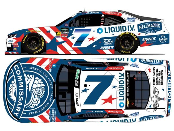 Justin Allgaier #7 NASCAR 2026 JRM Hellmanns Liquid I.V. DeCa 1:24