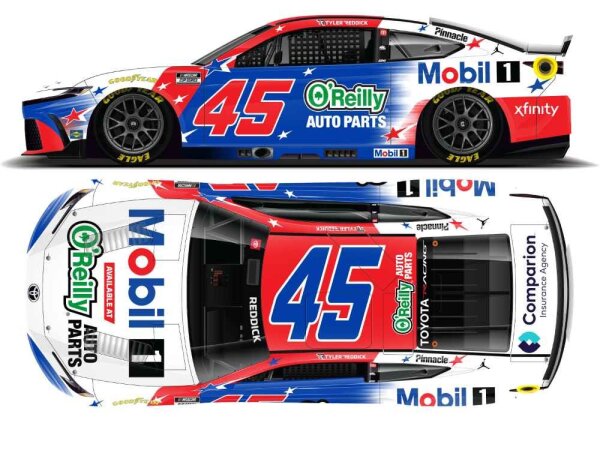 Tyler Reddick #45 NASCAR 2026 23XI Toyota Mobil 1 Oreilly Patriotic 1:64