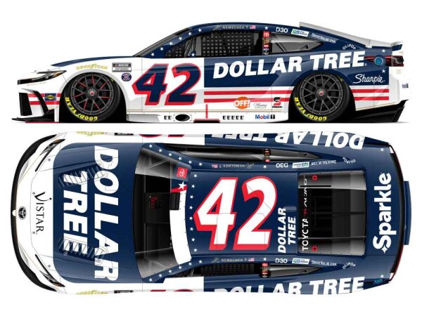 John Hunter Nemechek #42 NASCAR 2026 LRM Toyota Dollar Tree Patriotic 1:24