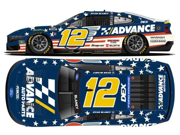 Ryan Blaney #12 NASCAR 2026 Advance Auto Parts Patriotic 1:24