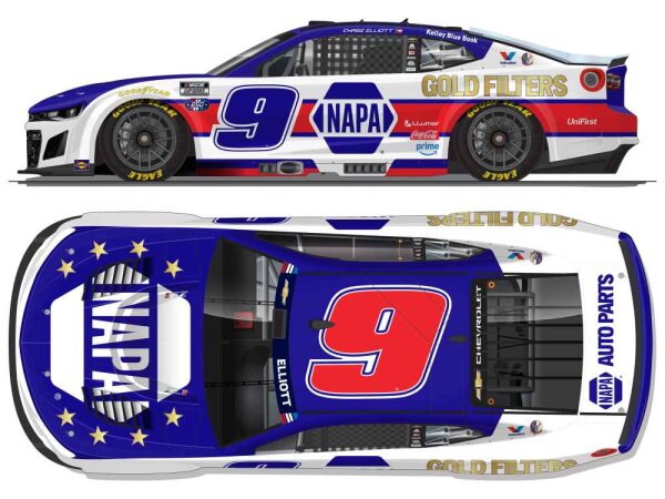 Chase Elliott #9 NASCAR 2026 HMS Chevrolet Napa Gold Filters Patriotic 1:64
