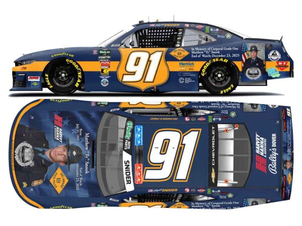 Myatt Snider #91 NASCAR 2026 DGM Chevrolet Delaware State Police Honoring Ty Snook 1:64