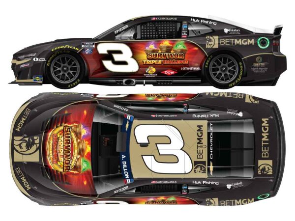 Austin Dillon #3 NASCAR 2026 RCR Chevrolet BETGM Survivor Triple Challenge 1:64